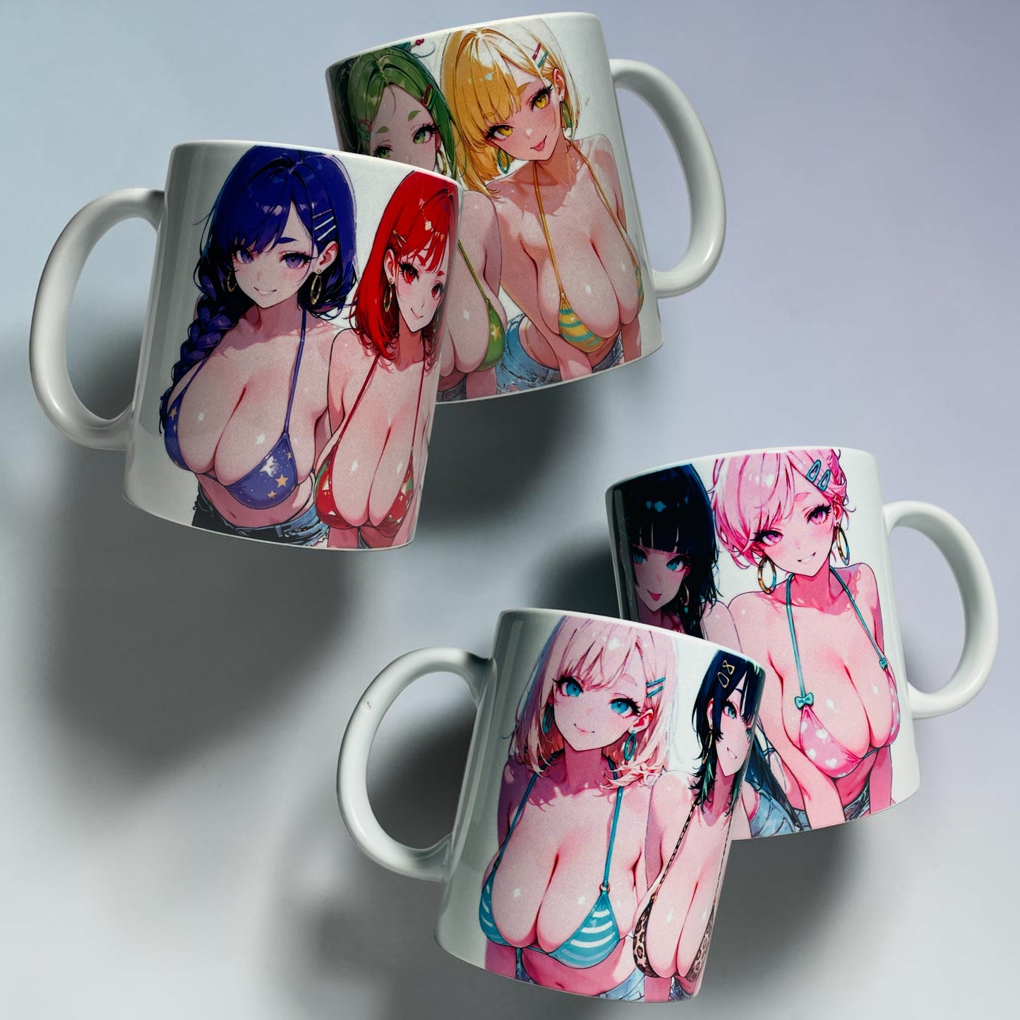 Set 2 Tazas Anime 11oz Diseño MuiMui ColorFul Ladies Coleccionable