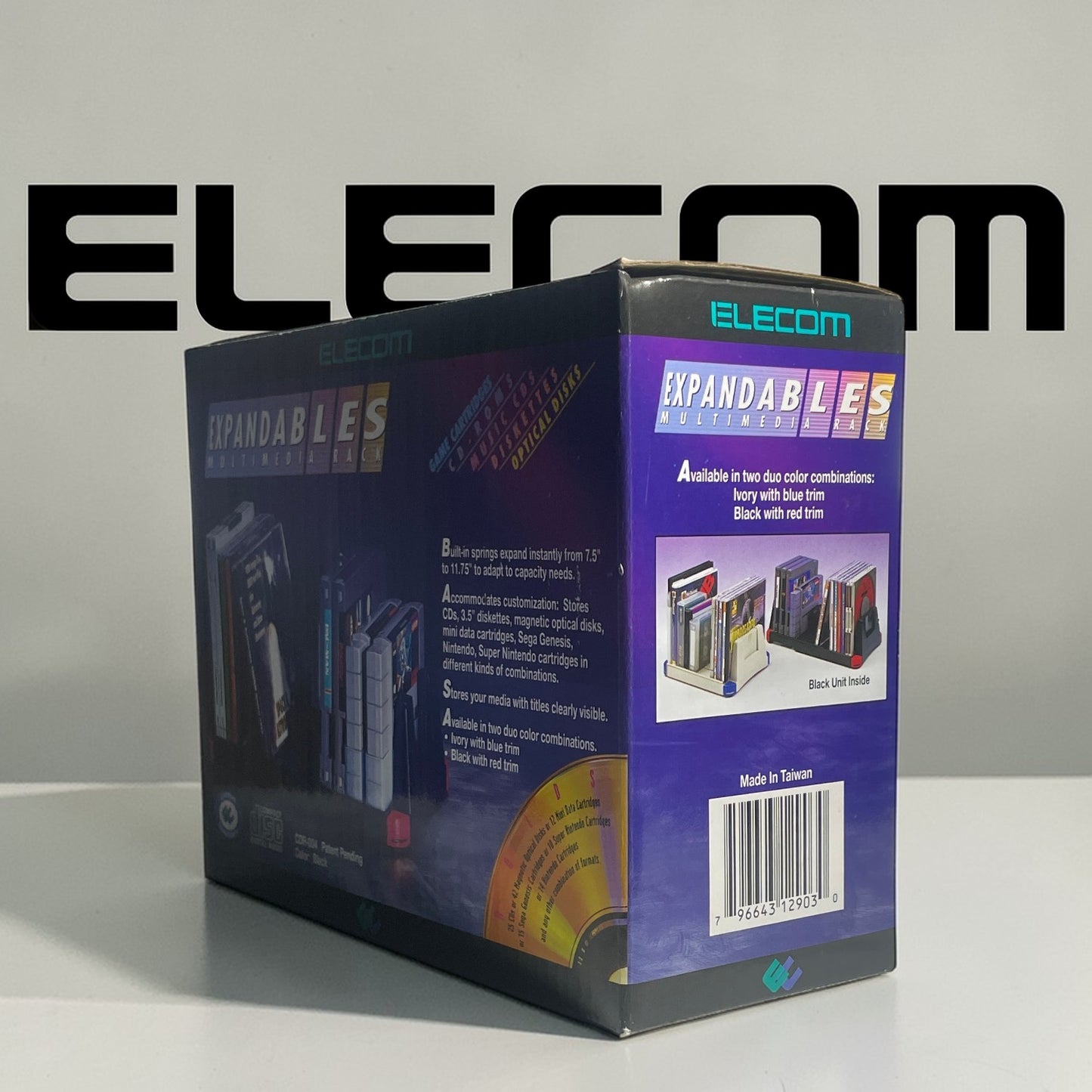 Organizador Multimedia Expandible Elecom (CDR-004) - Nuevo en Caja (NOS) para CDs, Diskettes y Cartuchos Retro (NES, SNES, Genesis)