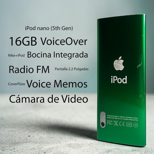 iPod Nano 5ª Generación Reacondicionado con Batería Nueva (Color Verde)