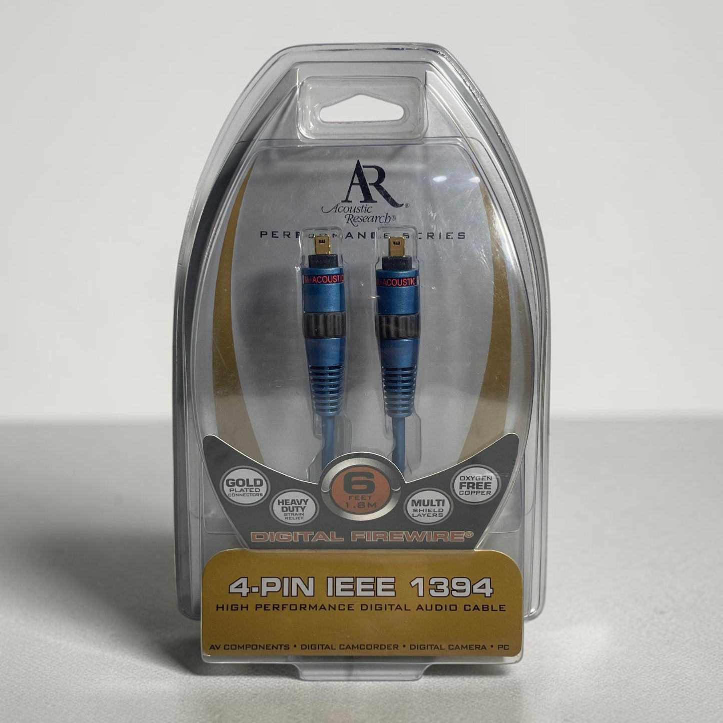 Cable FireWire IEEE 1394 4-Pin a 4-Pin Acoustic Research Performance Series (1.8m / 6ft) - Nuevo Sellado (NOS)