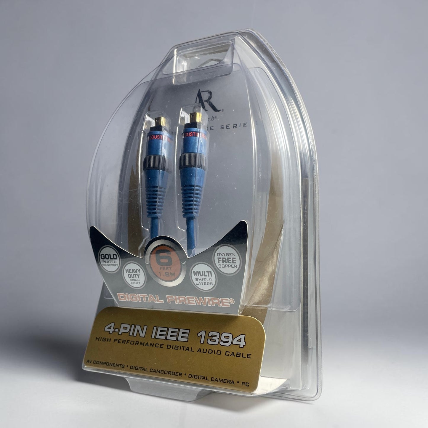 Cable FireWire IEEE 1394 4-Pin a 4-Pin Acoustic Research Performance Series (1.8m / 6ft) - Nuevo Sellado (NOS)