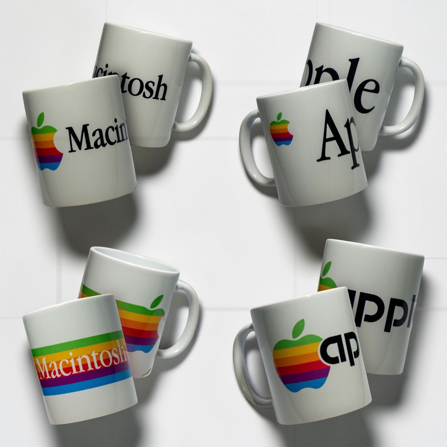 Set 4 Tazas Personalizadas 11oz Apple Retro Diferentes Diseños