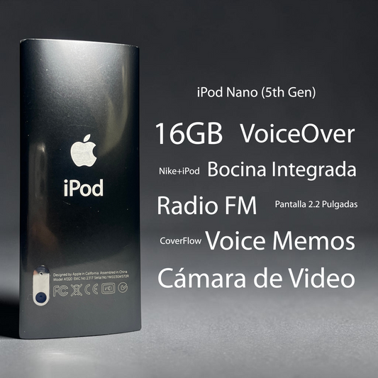 iPod Nano 5ª Generación Reacondicionado con Batería Nueva (Color Negro)